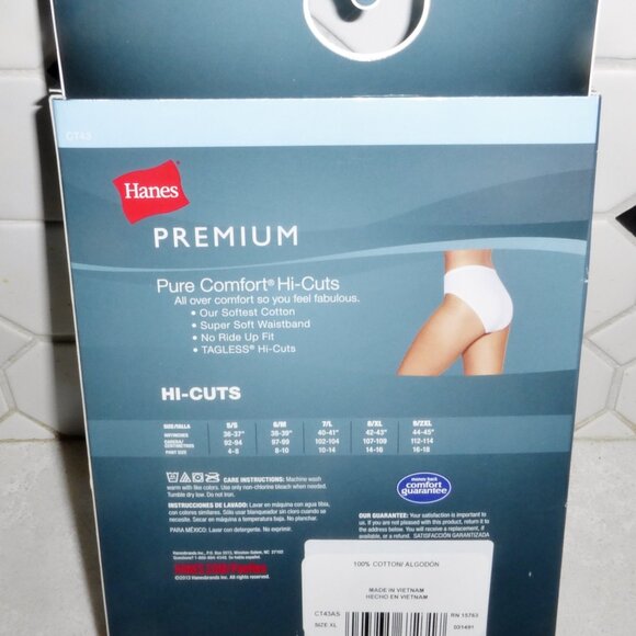 3 packs of 4 NEW Hanes Premium Comfort Hi-Cuts Panties size 8/XL Tagless - Picture 3 of 4